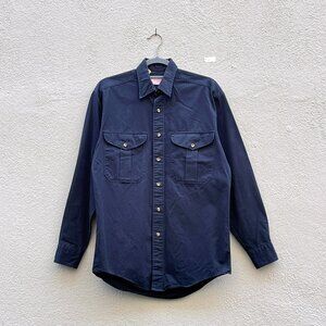 Vintage Y2K Filson Navy Blue Long Sleeve Cotton Canvas Button Up Shirt Small